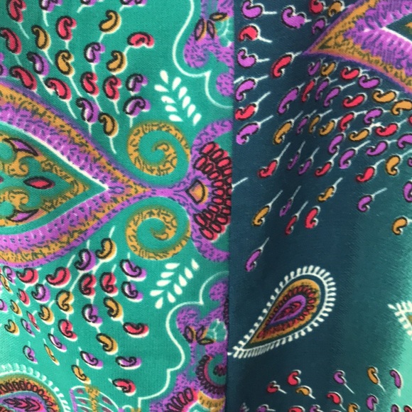 Fun Flowy Soft Silky Racerback assymetric paisley tank top Large summer beach - Picture 8 of 9